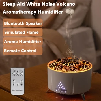 Пламя Вулкана Увлажнитель Воздуха Снотворное Белый Шум Bluetooth Динамик Диффузор эфирного масла Увлажнитель воздуха для спальни с пультом дистанционного управления