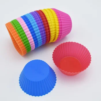 цветная силиконовая форма для маленького торта, 20 шт., Силиконовая форма для пудинга Mafen Cup, устойчивая к высоким температурам