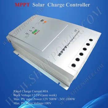 Системный контроллер солнечной панели MPPT 40A 12 В/24 В, автоматическая работа, максимальный вход 100 В, трассировка 4210