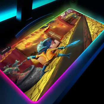 League of Legends Очень Большой Игровой коврик Для мыши RGB Аксессуары для настройки игр Пользовательские Светящиеся Коврики для мыши LED Высокой четкости