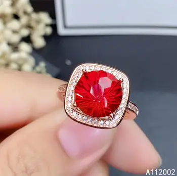 KJJEAXCMY изысканные ювелирные изделия натуральный красный топаз из стерлингового серебра 925 пробы новое женское кольцо поддержка тест прекрасный
