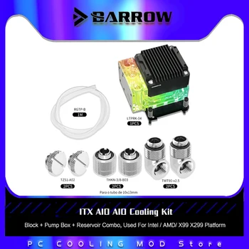 Комплект охлаждения Barrow CPU AIO, блок процессора + Насосная коробка + Комбинированный резервуар, используемый для платформы Intel / AMD / X99 X299, 5V MOBO