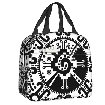 Символ майя Хунаб Ку, Изолированные сумки для ланча для женщин, Портативный термоохладитель, Ланч-бокс для еды, Кемпинг, путешествия